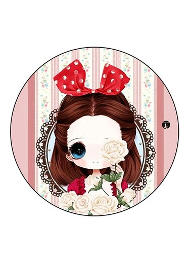 Girl Printed Fridge Magnet Multicolour