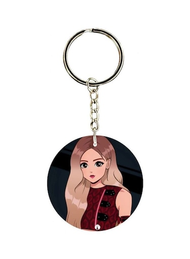 Girl Printed Double Sided Keychain