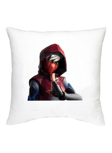 Fortnite Character Printed Decorative Cushion White/Red/Grey 16x16inch