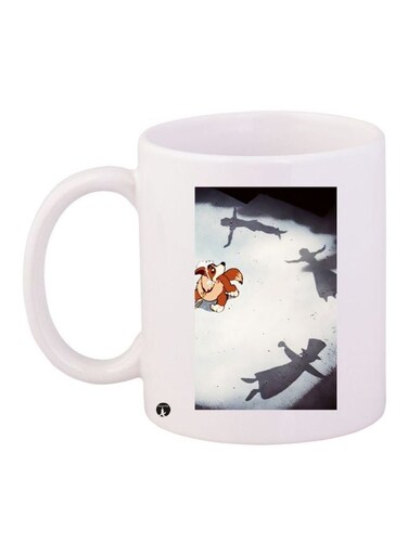 Cartoon Printed Coffee Mug White/Grey/Brown 11ounce