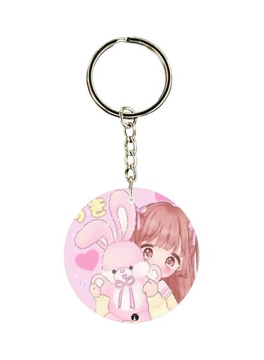Cartoon Printed Double Sided Keychain