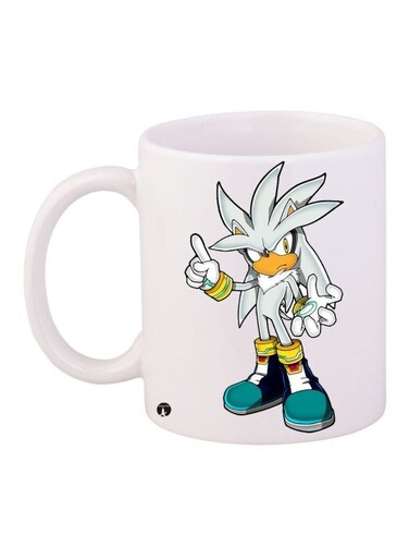 Cartoon Printed Coffee Mug White/Green/Yellow 11ounce
