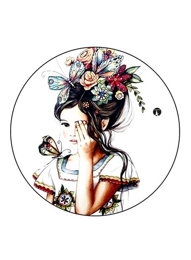 Girl Printed Fridge Magnet Multicolour