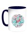 Arabic Letters Printed Coffee Mug Blue/White/Red 11ounce