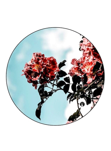 Flowers Printed Fridge Magnet Round Multicolour