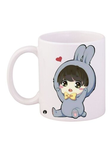 Cartoon Printed Coffee Mug White/Blue/Red 11ounce