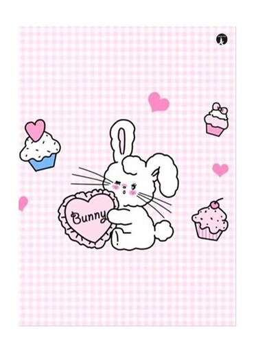 Bunny Printed Decorative Plate Pink/Black/White 20x15cm