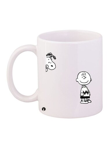 Cartoon Printed Coffee Mug White/Black 11ounce