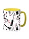Makeup And Fashion Printed Coffee Mug White/Yellow 11ounce