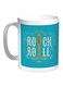 Rock And Roll Printed Coffee Mug White/Green/Brown 11ounce