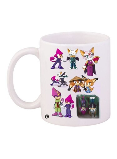 Sonic The Hedgehog Printed Coffee Mug White/Pink/Blue 11ounce