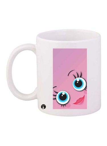 Cartoon Printed Mug White/Pink/Blue Standard Size
