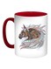 Horse Drawing Printed Coffee Mug Brown/Red/White