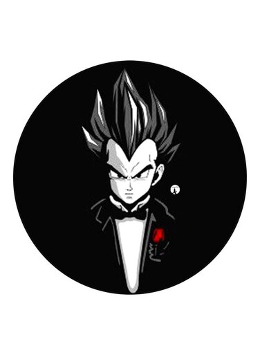 Super Saiyan Printed Fridge Magnet Black/White/Grey 5.5cm