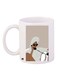 Girl Printed Coffee Mug White/Brown/Beige 11ounce
