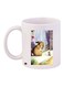 Rabbit Printed Ceramic Coffee Mug White/Blue/Brown 11ounce