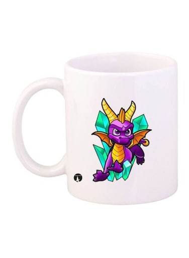 Spyro Printed Coffee Mug White/Purple/Yellow