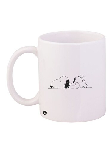 Cartoon Printed Coffee Mug White/Black/Yellow 11ounce