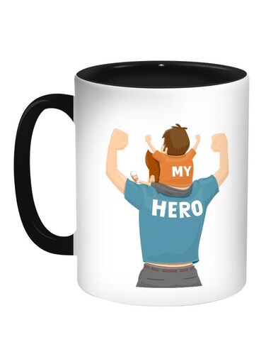 My Hero Printed Coffee Mug Black/White/Blue