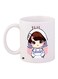 Cartoon Printed Coffee Mug White/Brown/Pink 11ounce