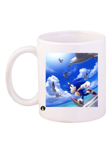 Sonic Printed Coffee Mug White/Blue Standard Size