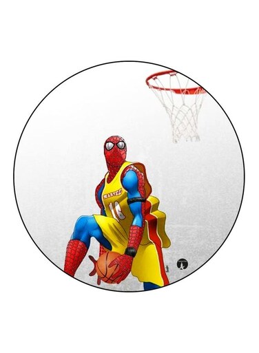 Spiderman Printed Fridge Magnet White/Yellow/Red 5.5cm