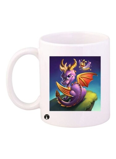 Spyro Character Printed Mug White/Purple/Green Standard Size