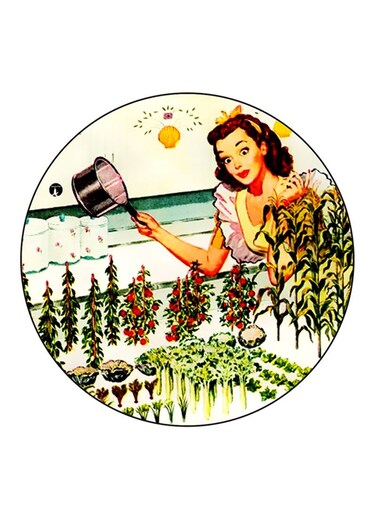 Vintage Art Printed Fridge Magnet Multicolour