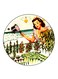 Vintage Art Printed Fridge Magnet Multicolour