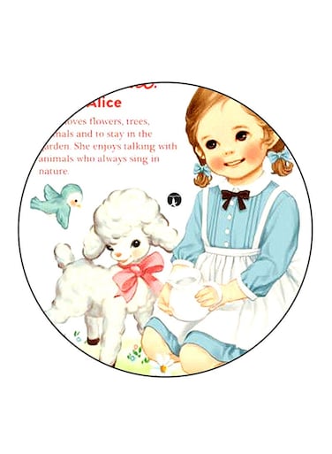 Girl Printed Fridge Magnet Multicolour