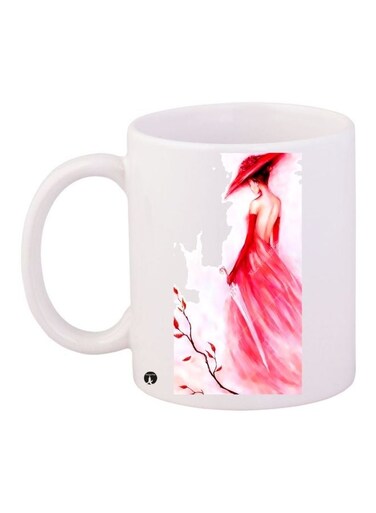 Anime Printed Coffee Mug White/Pink/Brown 11ounce