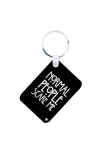 English Phrases Printed Keychain Black/White