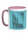 Drawing Of Paris Printed Coffee Mug Blue/White/Pink 11ounce