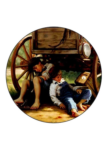 Vintage Art Printed Fridge Magnet Multicolour