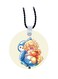 2-In-1 Free Printed Keychain And Necklace White/Blue/Beige
