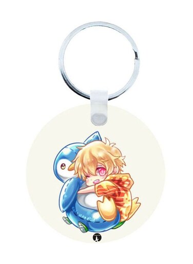 2-In-1 Free Printed Keychain And Necklace White/Blue/Beige