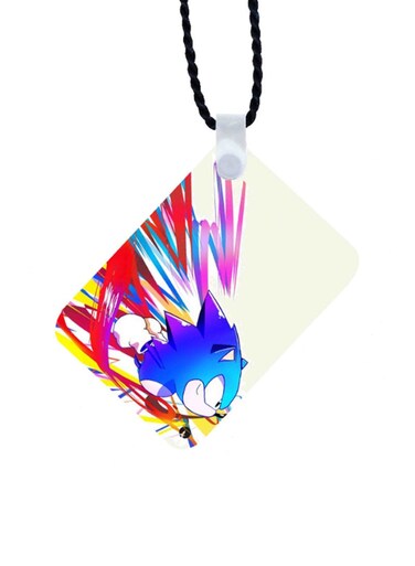 Sonic Printed Car Mirror Pendant