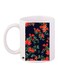 Flower Printed Coffee Mug Black/Red/Green 11ounce