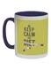 Keep Calm And Diet Printed Coffee Mug Blue/White/Yellow 325ml