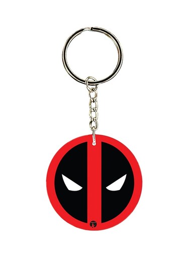 Classic Deadpool Printed Keychain Red/Black/Silver