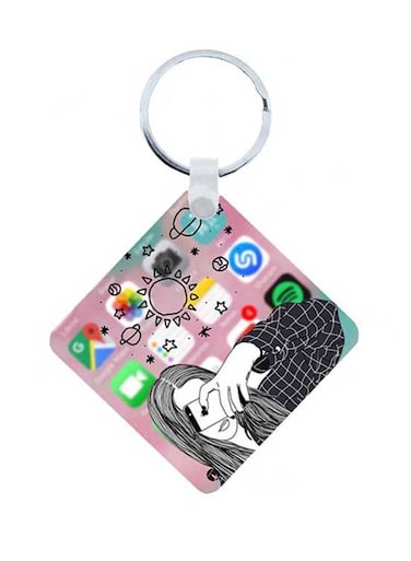 Girl Wooden Keychain