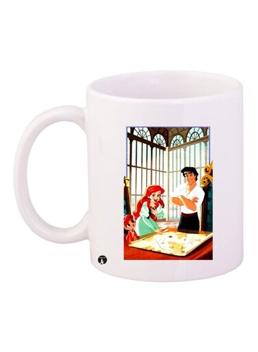 Cartoon Printed Coffee Mug White/Red/Green 11ounce