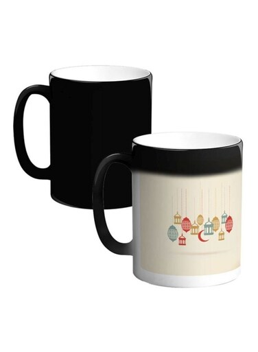 Moon And Bird Cages Printed Magic Coffee Mug White/Beige 12ounce
