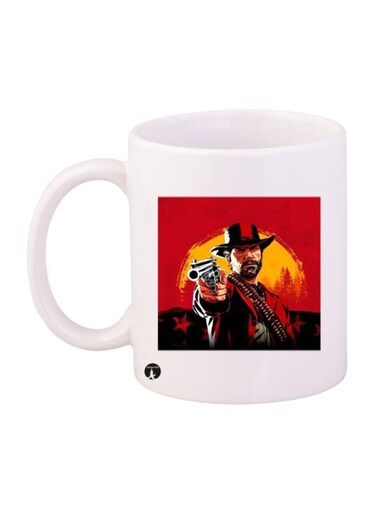 Red Dead Redemption 2 Printed Mug White/Red/Black Standard Size