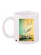 Butterfly Printed Coffee Mug White/Green/Yellow 11ounce