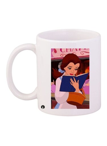 Cartoon Printed Coffee Mug White/Pink/Brown 11ounce