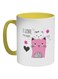 I Love You Mom Printed Coffee Mug White/Yellow/Pink 325ml