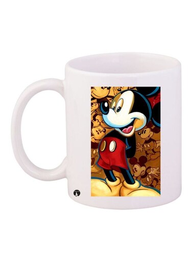 Mickey Mouse Printed Coffee Mug White/Brown/Red