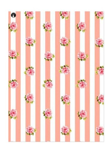 Flower Printed Decorative Plate Pink/White/Green 20x15cm