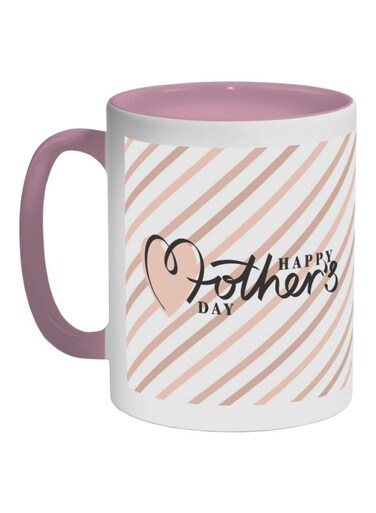 Happy Mother's Day Printed Coffee Mug Pink/White/Black 325ml